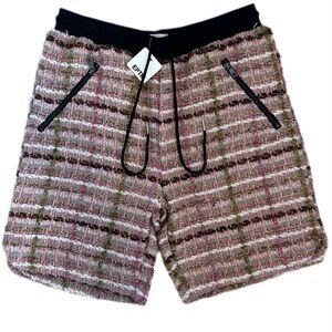 Men's Plaid Shorts - Pink and Brown